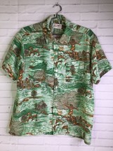 Easy Man by Campus Mens Size L Vintage 70s Lifestyle Print Button Down Shirt USA - £37.91 GBP