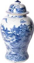 Temple Jar Vase Landscape Blue Colors May Vary White Variable Porcelain - £399.41 GBP