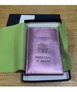 Abas Metallic Pink Leather Passport Holder with Original Box - €42,96 EUR