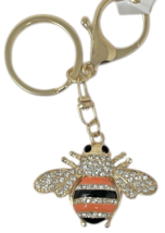Bling Crystal Bumble Bee Honeybee Keychain Bag Pendant Purse Wallet Charm Orange image 2
