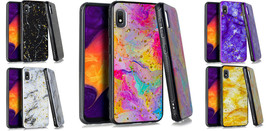 Tempere Glass + Flake Marble Cover Case For Samsung Galaxy A10e S102DL - $8.86+