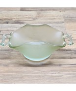 Vintage Frosted Jadite Green Glass Decorative Bowl Candy Dish 7.75&quot; x 3.75&quot; - $19.34