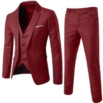 3pcs/Set Men&#39;S Suit Blazers Pants Clic Business Gentleman Formal Groom Wedding D - £115.22 GBP