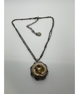 OLLIPOP Rose Flower Adjustable Designer Silver Necklace 17.25 -21.75 inc... - $32.65