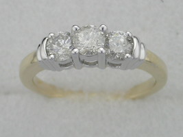 1.5Ct Round Moissanite 10k Yellow Gold Solitaire Engagement Wedding Ring - £378.54 GBP