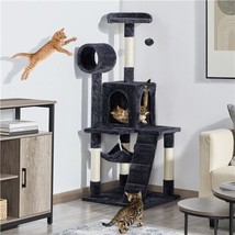 Large Cat Activity Tree Tower Cat Condo With Hammock Tunnel For Adult Cats 51In - £77.89 GBP