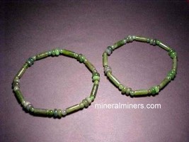 Jade Bracelet, Natural Nephrite Jade, Round Beads of Jade, Lucky Green Bracelet - £15.66 GBP