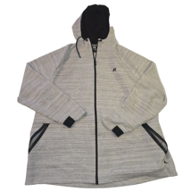 Russell Fusion Knit Hoodie Size 2XL/2XG 50-52 White Gray Pockets Full Zipper - £16.69 GBP