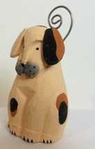 Wood Dog Photo Holder Hand Painted 4 Inch - £11.67 GBP