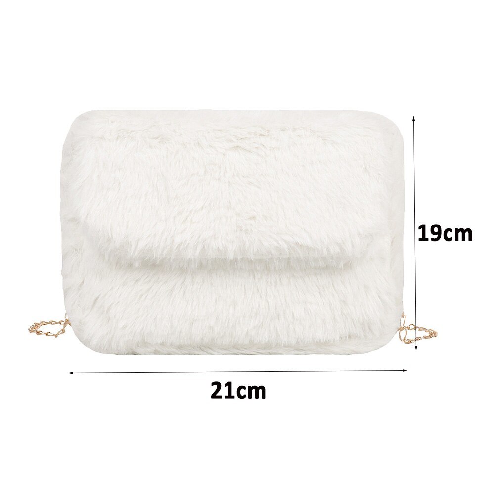 Primary image for Shoulder Messenger Bag Solid Color Plush Purse Ladies Party Totes High Quality P