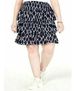 MICHAEL Michael Kors Printed Tiered Ruffled Skirt Lavender Purple &amp; Navy... - $30.75 CAD