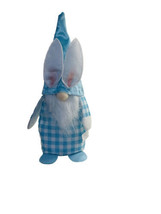 Standing Blue Velvet Hat w/ Bunny Ears Doll - Spring Easter Country  12Inch - £13.94 GBP