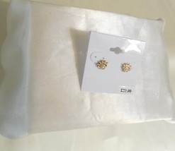 Department Store 3/8&quot; Gold Tone Kiska Pearl Stud Earrings J615 - $11.51