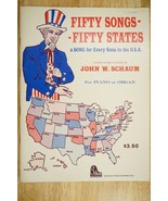 Vintage Piano Sheet Music Book Fifty Songs Fifty States Schaum 1971 Flag... - £11.67 GBP