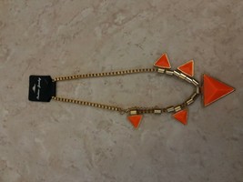 Orange triangle necklace women fashion jewelry  - £7.76 GBP