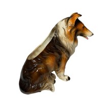 Vintage Ceramic Collie Lassie Dog Planter Vase Figurine 7.5” X 8” Enesco Japan - £11.89 GBP