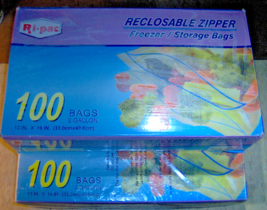 2 gallon Clear Freezer Storage Bags reclosable zipper 200 Bag Total Ri-P... - $3,160.05 MXN