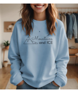 Unisex Mountains and Ice Sweatshirt Minimalist Glacier Pullover Outdoor ... - $57.24 CAD+