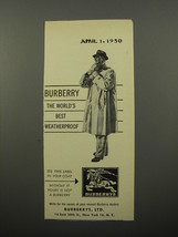 1950 Burberrys Weatherproof Coat Ad - Burberry the World&#39;s best weatherproof - £14.54 GBP