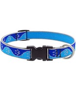 Lupine Reflective Dog Collar 3/4&quot; Wide Blue Paws Adjusts from 13&quot; to 22&quot; - $26.48