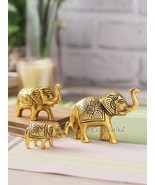 Set of 3 Metal Trunk Up Elephant Family Statue Showpiece Figurine - Vast... - €25,18 EUR
