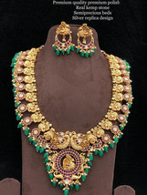 Bollywood Gold Plated Fashion Long Rani Haar Necklace Earrings Haram Jewelry Set - £189.80 GBP