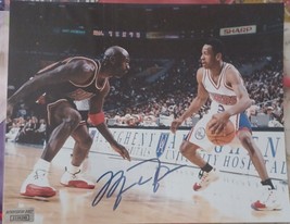 Michael Jordan Allen Iverson Autographed Hand Signed 8x10 Photo Bulls Coa - £171.79 GBP