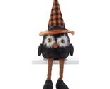 Fluffy Eyed Witch Owl with Dangling Legs Halloween Figurine 16 Inches Tall - $22.98