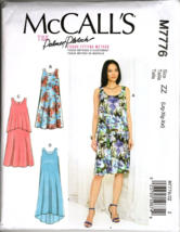 McCall's M7776 Misses L to XXL Palmer Pletsch Pullover Dress Sewing Pattern - $16.66