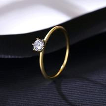  Ring Korean S925 Silver Ring Gd Ring Inlaid Hexaclaw Zircon Wedding Ring US7 - £13.57 GBP