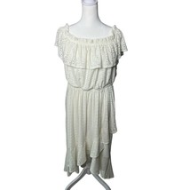 Lane Bryant White High Low A Symmetrical Eyelet On or Off Shoulder Dress... - $40.92 CAD