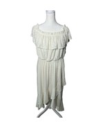Lane Bryant White High Low A Symmetrical Eyelet On or Off Shoulder Dress... - $29.99