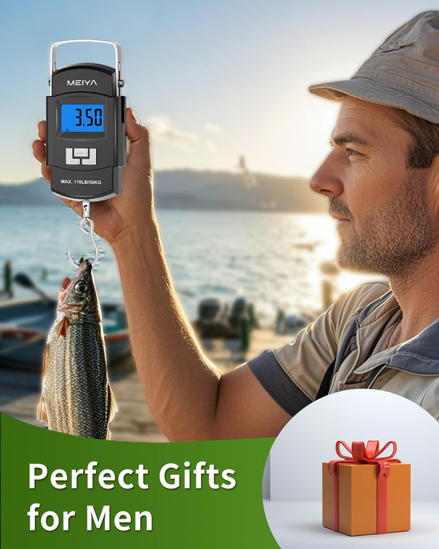 MEIYA Fish Scale 110Lb/50Kg Digital Fishing Scale with Backlit LCD, Portable Han Item image 6