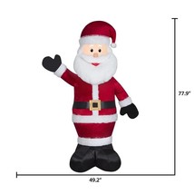 Holiday Time Large Plush Santa Christmas Inflatable 6.5 Feet Yard Decor Lights - £87.25 GBP