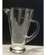Vtg Beer Pitcher Mid Century Etched Shooting Stars Clear Glass 8.5” - $19.99