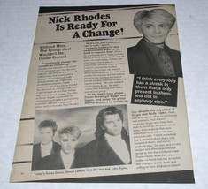 Nick Rhodes Duran Duran 16 Magazine Photo Article Clipping Vintage May 1987 - $17.78 CAD