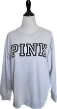Victorias Secret PINK Sweatshirt Top Size Large Light Blue Crewneck Pull... - £19.44 GBP