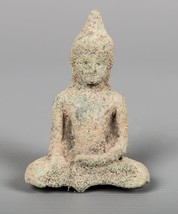 Antique Khmer Style Bronze Seated Enlightenment Angkor Buddha Statue -8cm/3&quot; - £146.99 GBP