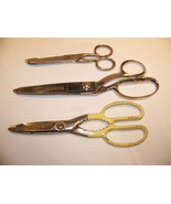LOT OF VINTAGE SCISSORS PINKING SHEARS WISS RICHARDS OF SHEFFIELD ENGLAND - £35.37 GBP