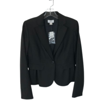 NWT Womens Size 4 Ann Taylor LOFT Black Cropped One-Button Structured Blazer - £30.82 GBP