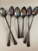 Vintage (6) Community Tudor Plate Fortune Silver Plate Ice Tea Spoons &amp;Reg Spoons - £18.55 GBP