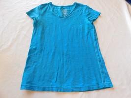 Merona Ladies Women&#39;s Short Sleeve T Shirt Sheer Size XS xsmall Aqua Blue GUC - £10.31 GBP