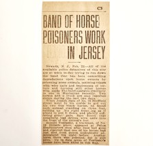 1910 Horse Poisoner Criminals New Jersey Band Article NY Evening Journal... - $375.29 MXN