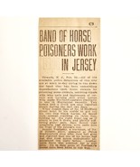 1910 Horse Poisoner Criminals New Jersey Band Article NY Evening Journal... - $369.57 MXN