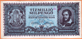 HUNGARY 1946 Very Fine 10.000.000 Milpengő  Banknote Money Bill P-129 Red Mark - £5.79 GBP