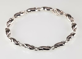 Tiffany &amp; Co. Sterling Silver Vintage Elsa Peretti Seahorse Link Bracelet 8&quot; - £520.74 GBP