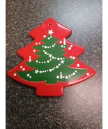 Waechtersbach Christmas Tree 10&quot; Cutting Board Trivet Red  W Germany - $24.74