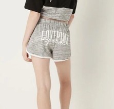 NEW Victoria&#39;s Secret PINK Varsity Knit Shorts Heather Gray White LOGO M... - $25.73