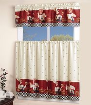 Liquidations Center 3 Piece Printed Floral Kitchen/Cafe Curtain with Tai... - £13.42 GBP