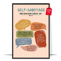 Self Sabotage Prevention Check in Poster Boho Therapy Posters for Classroom - $15.99